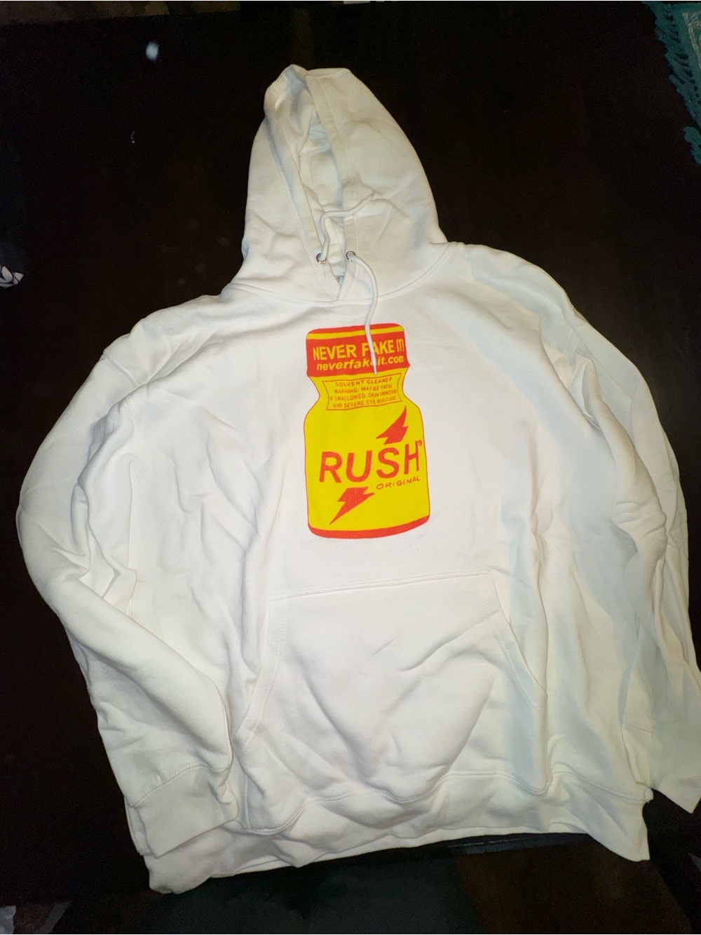 Rush Bottle Graphic White Hoodie